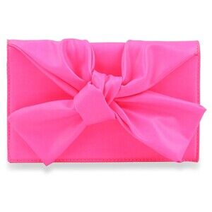 Fuchsia Classic Clutch Shoulder Tote Handbag with Bow Closure for Women